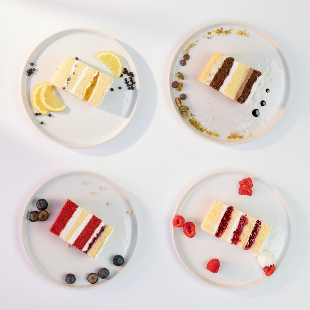 Four Cake Slices